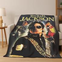 MJ Michael Jackson King of Pop Star Flannel Blanket Soft Warm Blanket Throw Blanket for Bedroom Living Room Bed Travel Picnic 75x90cm gray