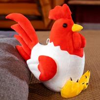 Simulation Cock Plush Toys Stuffed Soft Chicken Dolls Animal Poultry Pillow Funny Home Cushion Decor Birthday Gift 30cm raudona