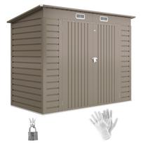 3,7 x 7,9 pėd. Cinkuoto plieno sandėliukas su užrakinamu durimis ir spyna - Šviesiai pilkas 249 x 121 x 183 cm šviesiai pilka spalva
