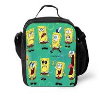 SpongeBob Student Lunch Bag Kids Handheld Insulated Lunch Box Printed Cartoon Storage Bag Portable Lunch Tote Lunch Bag