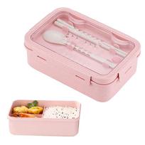 Lunch Boxes Bento Boxes Leakproof Lunch Boxes for Microwave Bento Lunch Boxes with 3 Compartments and Tableware L oranžinė