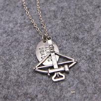 Cross Bow and Arrow Pendant Necklace Punk Choker for Fans Gifts Men Jewelry Accessories
