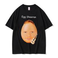 Juokingi Kiaušinio Ed Sheeran Memas T-shirtai Vyrams Moterims Madingi Laisvalaikio Harajuku T-shirtai Vyriškas Apvalus Kaklas Trumpomis Rankovėmis T-shirtas L balta