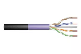 DIGITUS Professional montažinis kabelis – 500 m – UTP – CAT 6 – halogenų neturintis, lauko, tvirtas – juoda