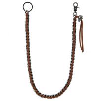 Long Metal Wallet Chain Leash Pant  Keychain Ring Clip Men'S Hip Hop Pu Leather Men Women Trousers Chain Jewelry brown
