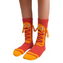 Fun Cartoon Hamburger Patterned Middle Tube Socks with Magnetic Closure Crazy Food Themed Socks Gift For Women and Men