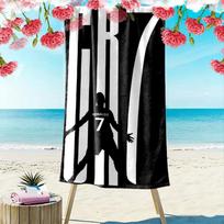C Ronaldo Print Beach Towel, Large Soft Quick Dry Towel for Beach Camping Swimming 70cmx140cm(27x55inch) blue