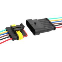 2 rinkiniai 4/5/6 kontaktų vandeniui atsparus automobilinis elektrinis jungties kištukas su laidu 6P black