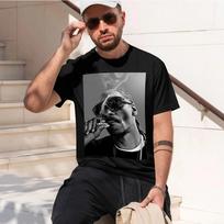 Snoop Dogg 2026 New Fashion Heavyweight Hot Selling Retro Printed Pattern Fun Round Neck Tshirt For Daily Comfort S black