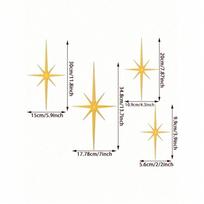 Vintage Atomic Starburst Metal Wall Art Set of 4, Mid Century Modern Sunburst Decor įvairiaspalvis