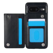 Google Pixel 8 Pro/8/8A piniginės tipo dėklas su kortelių laikikliu, PU dirbtinės odos stovas, kortelių lizdai, dvigubo magnetinio užsegimo dangtelis For Pxiel 8 juoda