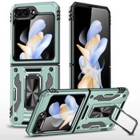 For Samsung Galaxy Z Flip 7 6 5 Case with 360° Magnetic Ring Kickstand Upgraded Military Grade Shockproof Protection Case For Galaxy Z Flip 5 šviesiai žalios spalvos