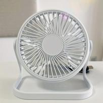 5 colių USB stalo ventiliatorius, baltas, 1 greičio, įjungiamas, kompaktiškas