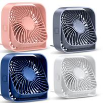 4 colių USB stalo ventiliatorius, mėlynas, 3 greičių, tylus, kompaktiškas, nešiojamas