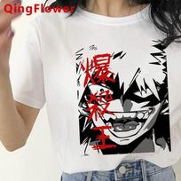 Mano Herojų Akademija Bakugou Boku No Hero Academia marškinėliai Unisex  balti marškinėliai 2021 grafiniai marškinėliai Unisex marškinėliai kawaii M