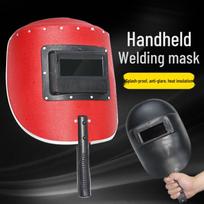 Drop-Resistant Red Welding Mask: Semi-Automatic, Arc Welding, High-Temperature Protective Black Handheld Mask gray