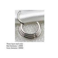1pc Surgical Steel Nose Ring Piercing Nose Nail Piercing Cartilage Clicker Cartilage Nose Hoop Septum Rings 16G KTJ 1.2x10mm (3 layers) balta