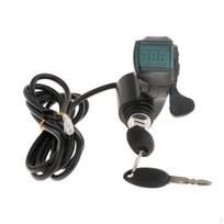 Battery Voltage Display Power Electric Bicycle Twist Throttle Accessory Red Screen Lock gray