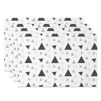 Juoda Balta Geometrinio Rašto Virtuvės Padėkliukas Pietų Stalo Padėkliukas Karščiui Atsparus 4 vnt. Lininiai Stalo Padėkliukai Indai Namų Dekoras 30x45cm-4PC gray