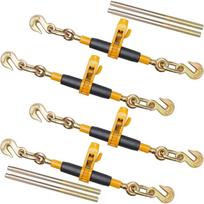 Ratchet Chain Binder, 3/8 -1/2  Heavy Duty Load Binders, with G80 Hooks 12000 lbs Secure Load Limit, Labor-saving Anti-skid Handle, Tie Down Hauling