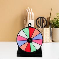 Prize Wheel Drinking Game for Adults with Base Stand Roulette Fortune Club brown