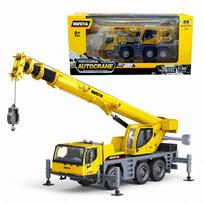 Huina 1:50 Diecast Truck-mounted Crane Alloy Model Simulation Construction Vehicl Truck Boy Children Toys Birthday Gift for Kids
