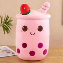 24Cm Kawaii Boba Fruit Bubble Tea Cartoon Panda Plush Toy Stuffed Animals Cute Food Milk Tea Soft Toys Room Decor Pillow Gifts white