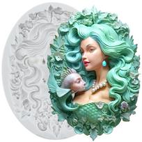 Mermaid Princess Silicone Molds Mermaid Princess Fondant Mold Cake Decorating Tools Cupcake Topper Candy Chocolate Gumpaste Mold pilka spalva