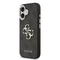GUESS PU Leather 4G Metal Logo iPhone 17 case, black