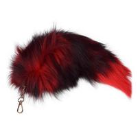 Dirbtinės lapės uodegos raktų pakabukas pakabukas rankų darbo dirbtinio kailio uodega Cosplay Renesanso kailinė uodega rankinės aksesuaras 40cm E black