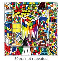 Pcs 50 Magic Cube Designer Toys Cartoon Waterproof Stickers Creative Graffiti Skateboard Notebook Laptop Decoration Sticker yellow