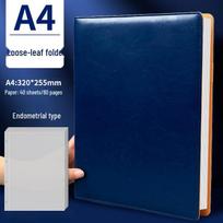 Customized A4 Multi-Functional Document Holder Ring Binder with Detachable Clip and Logo Printing for Contracts blue