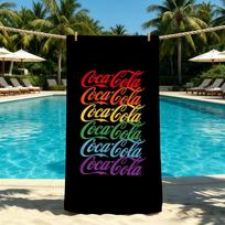 C-Coca-Cola-ES Madingas Logotipas Rankšluostis Lauko Stovyklavimui Paplūdimio Rankšluostis Super Sugeriantis Greitai Džiūstantis Vasaros Rankšluostis 70cm×140cm blue