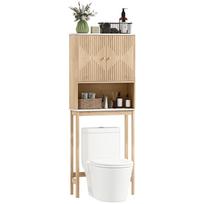 Spintelė virš unitazo, tualeto WC laikymo baldai su dvivėriu skyriumi, lentynomis, 66 x 25 x 168 cm, ąžuolas 66 x 25 x 168 cm