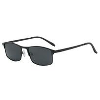 Business-style neutral metal-framed polarized sunglasses, high-definition night vision glasses, daily outdoor driving UV-protective sunglasses black