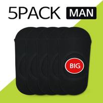 [Set of 5] Men's Oversized Non-Slip Slippers - Black black