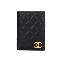 CHANEL 25P embroidered brand logo diamond pattern caviar lambskin purse for women  black One Size-Shopping Bag Set(Basic Set+Shopping Bag) juoda