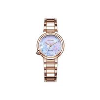 Citizen Eco-Drive Serija 50M Atsparus vandeniui Kvarcinis laikrodis Perlamutro Ciferblatas Moteriški laikrodžiai EM0912-84Y Mother-of-Pearl Color white