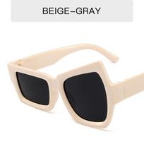 Fashion Irregular Square Sunglasses Man Fashion Brand Designer Personality Sun Glasses Male White Black Mirror smėlis