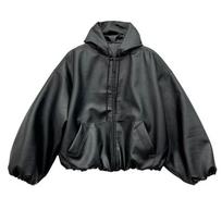 High Street Black Color WIndbreaker Coat Mens Women Cleanfit Casual Loose Zipper Hooded Jackets Oversized M