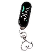 Led Electronic Hanging Watch Keychain Pocket Watch Keyring Hanging Watch Night Lights Touchs Digital Watch Gift sidabras