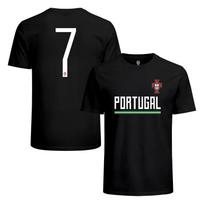 2026 Portugal national football team Number 7 Soccer Tee - Soccer T-Shirt Black S
