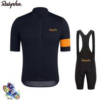 Men Women Cycling Jersey Set Short Sleeve Bib Kit Breathable Bike Apparel Mountain Road Bikes Small black