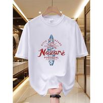 unisex's Nazare Surf T-Shirt - Lightweight Breathable Crew Neck Short Sleeve Summer Beachwear, Casual Surf Style S įvairiaspalvis