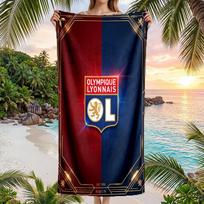 Lyon FC spausdinimo Greitai džiūstanti paplūdimio rankšluostė Mikropluošto sugeriantis Nešiojamas kelioninis maudymosi rankšluostis 70cmx140cm(27x55inch)