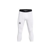 Under Armour Curry Brand Logo Print Slim Fit Cropped Sports Pants Men Bottoms White 1379828-100 XL