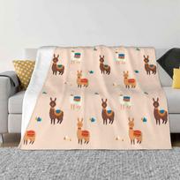 Lamos Antklodė Minkšta Šilta Kelioninė Nešiojama Antklodė Lamų Alpakų Miela Lama Mieli Gyvūnai Lamos Tema Kawaii Lama Kawaii Alpaka 30x40in beige