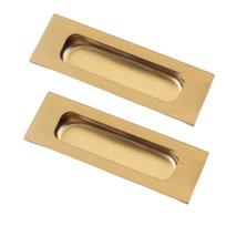 Stainless Steel Cabinet Handles Recessed Finger Pulls for Sliding Doors Drawers Wardrobes Gold Color Easy Install