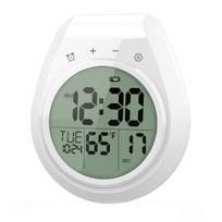 Shower Timer Digital Clock Waterproof LCD Screen 12/24 Hour Format Temperature Display Countdown Function Suction Cup Mount 1 gray