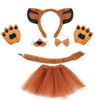 Tail Nose Bowtie Animal Costume Props Cute Plush Lion Ear Headband  Animal Dress Up ruda